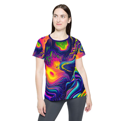 Side view of the Dimension 1111 sport tee on a model.