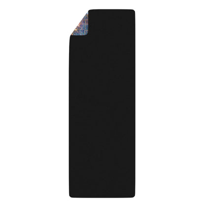 The Mastering Darkness yoga mat, a rubber yoga mat with an edge-to-edge dark psychedelic print.