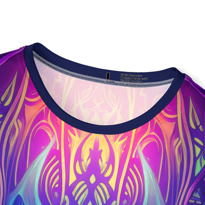 Close-up of the Midnight Spell print on the men's sport tee fabric.