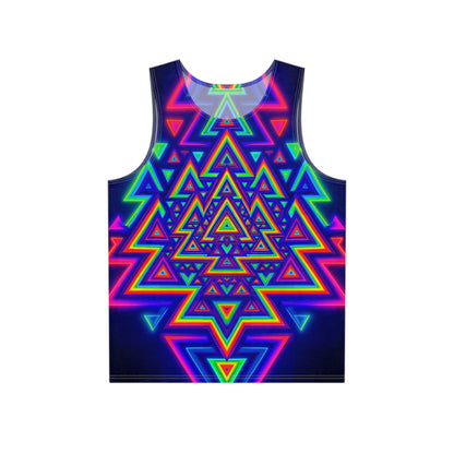 Product photo of the Aztecia men's tank top showing the full print.