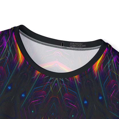 Close-up of the print detail on the "Knight City Core" sport tee, showing color and line clarity.