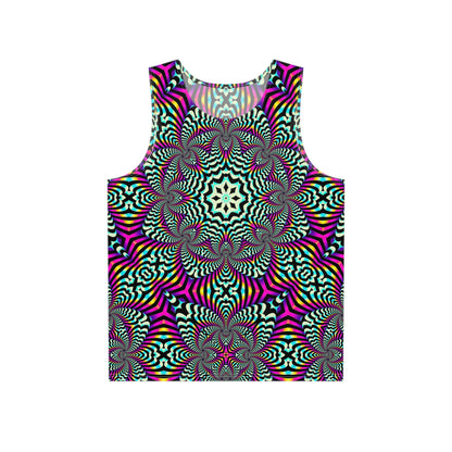 Purple Zibrus Maximus tank top laid flat, showing the full print design.