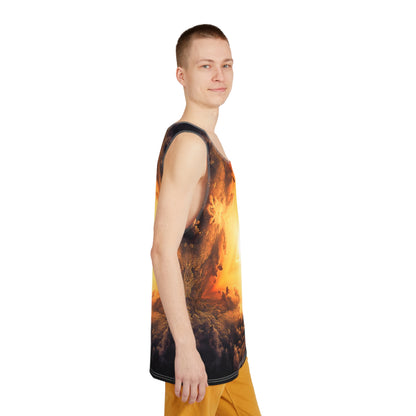 Corner detail of the Adieu men's tank top hem.