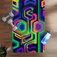 Tripnotist yoga mat rolled up, showing the natural rubber non-slip bottom.