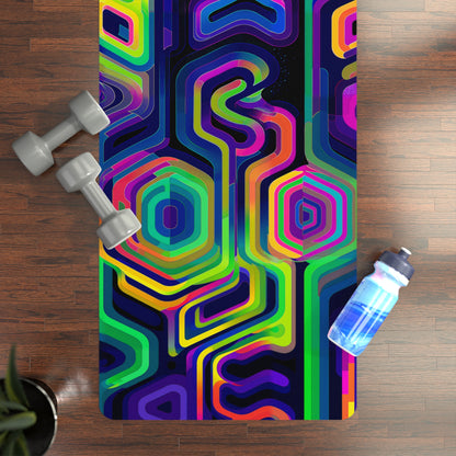 Tripnotist yoga mat rolled up, showing the natural rubber non-slip bottom.