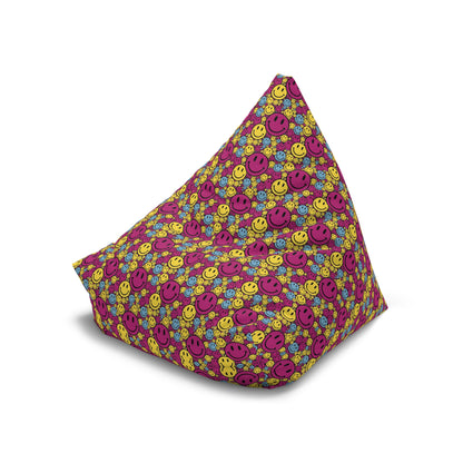 "Purple Yellow Blue Smiley Pattern" BEAN BAG CHAIR COVER