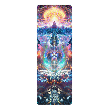 Corner detail of the Soul Seeker graphic printed on a yoga mat.