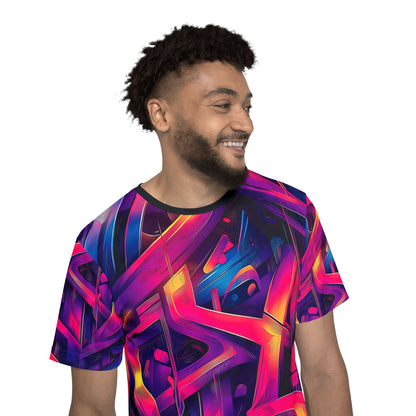 'Gra3D' sport tee for men, side view showing the full-length print.