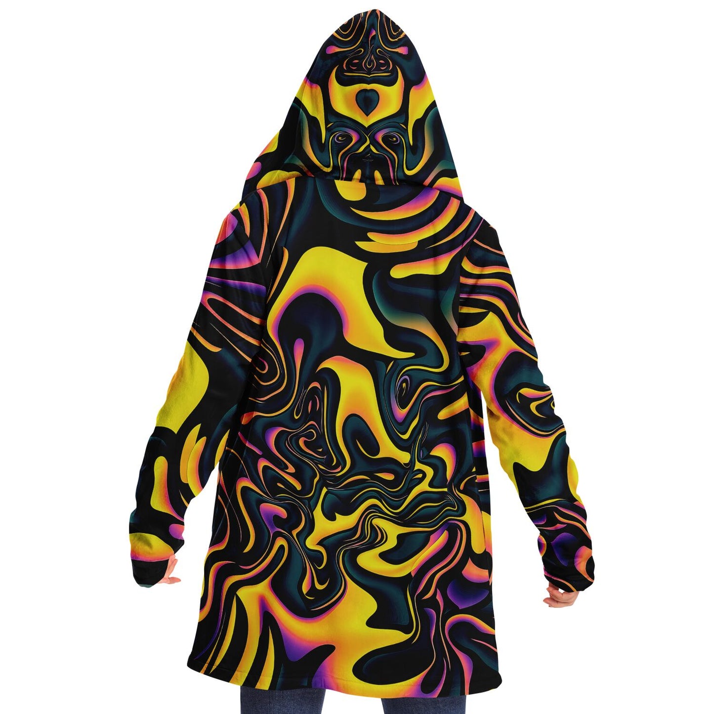 "Pink Plus Black Equals Yellow" HOODED CLOAK