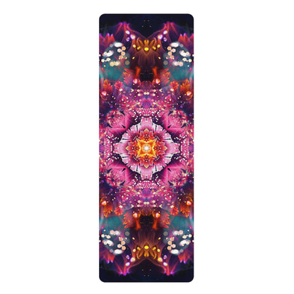 The 'Endless Mallow' yoga mat laid flat, showing the full psychedelic design.