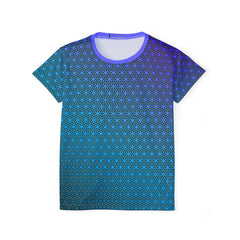 "Blue Flower of Life Pattern" WOMEN'S SPORT TEE