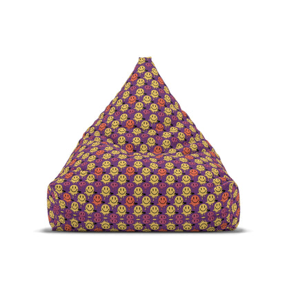 "Purple Melting Smiley" BEAN BAG CHAIR COVER