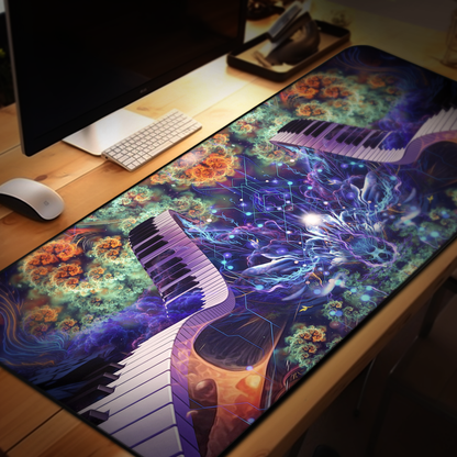 Magnus Opum Bottom psychedelic desk mat shown as a flat full print preview