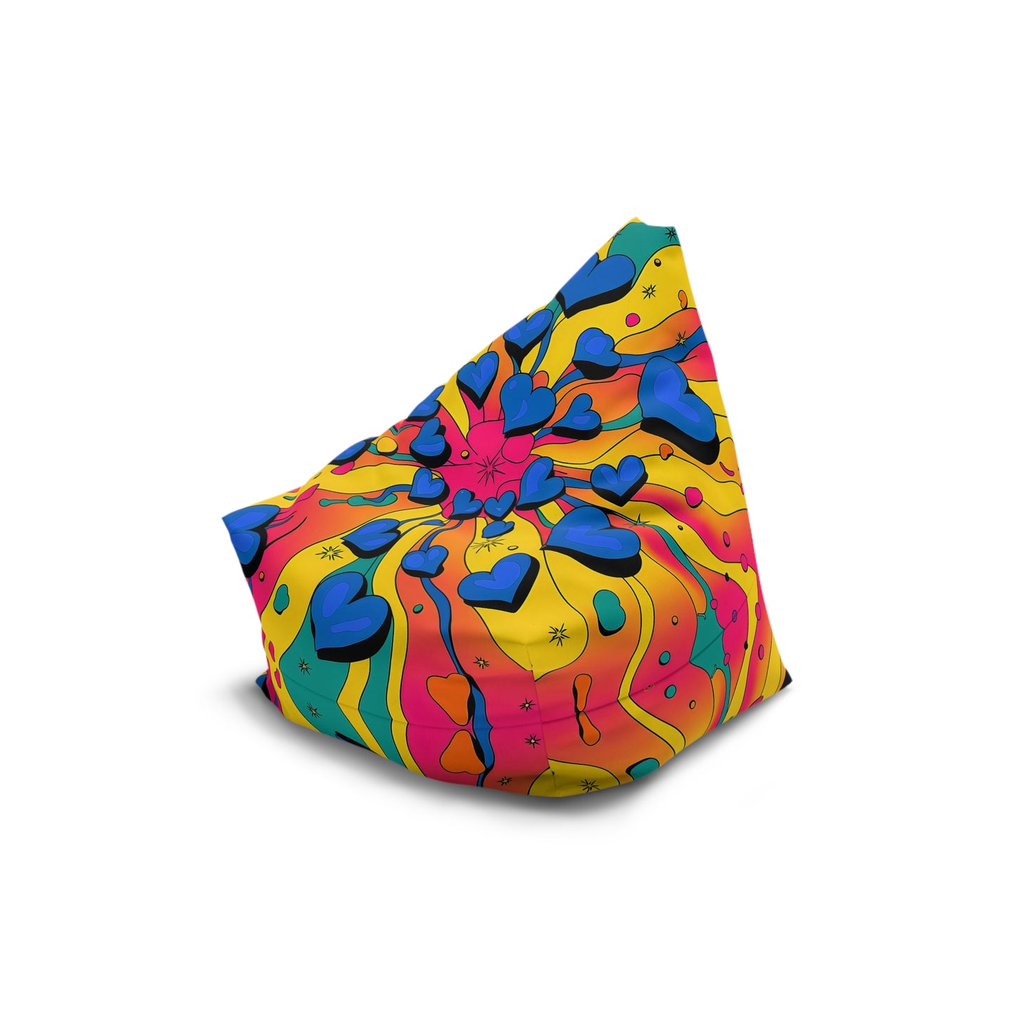 "Psychedelic Hearts" BEAN BAG CHAIR COVER
