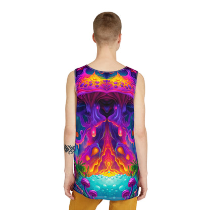 Overhead view of the Port Gillstown Reflection men's tank top laid flat.