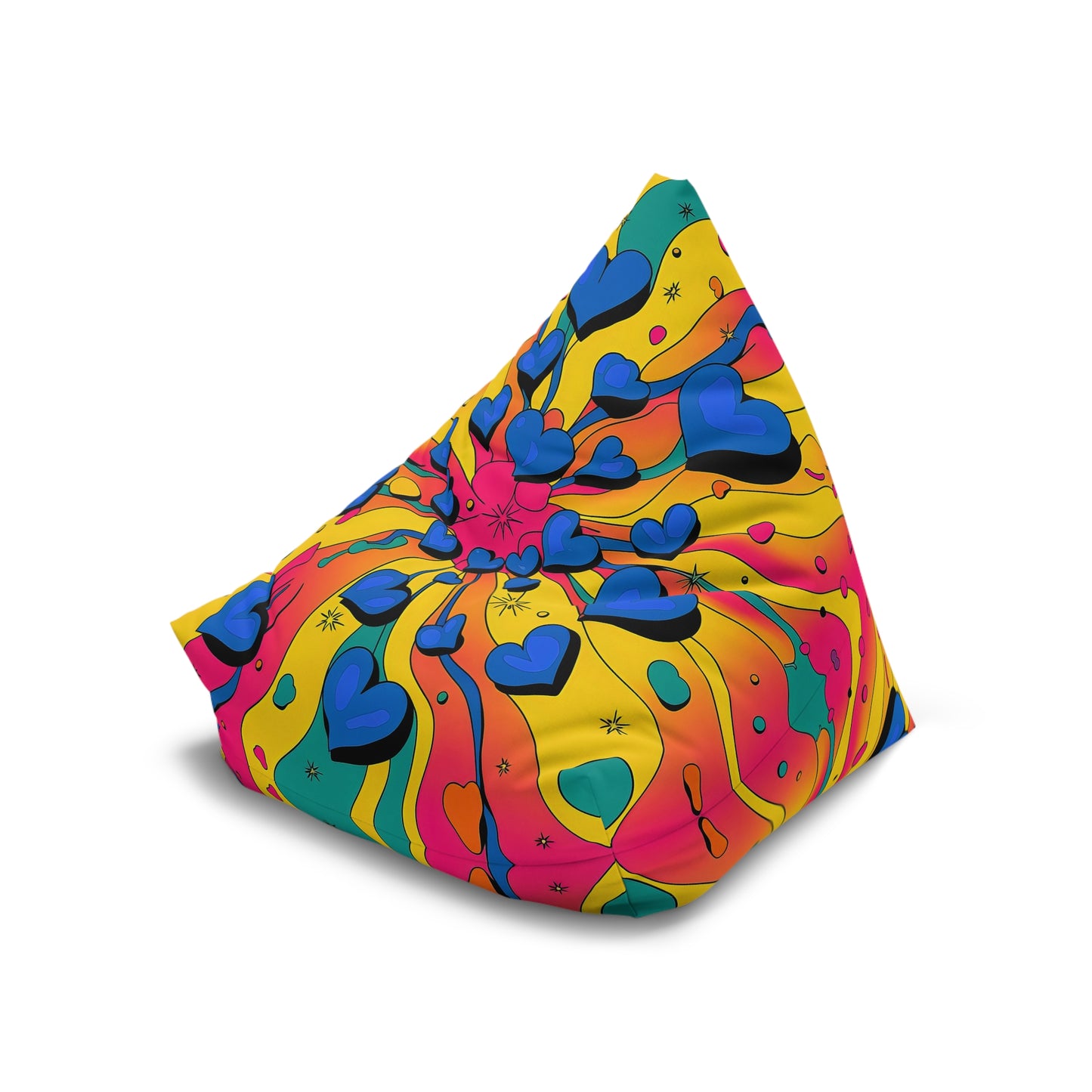 "Psychedelic Hearts" BEAN BAG CHAIR COVER