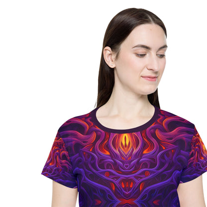Collar detail of the "Lilith's Gate V2" sport tee, showing the neckline and classic fit finish.