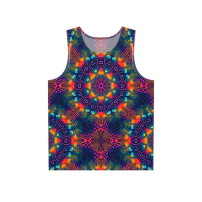 Cosmic Fingerprint V3 men's tank top, front flat lay showing the swirling cosmic print.