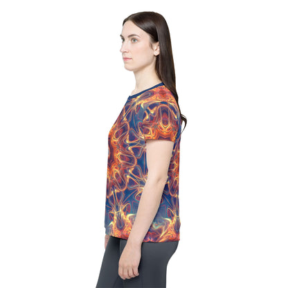Angled product photo of the Aquatic Rays women's sport tee