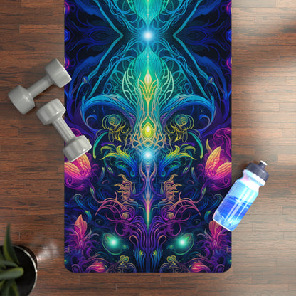 Close-up of the Orchidious V2 yoga mat print showing fine orchid detail.