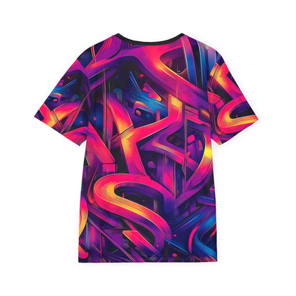 'Gra3D' sport tee for men, back view showing the print continuing across the back.