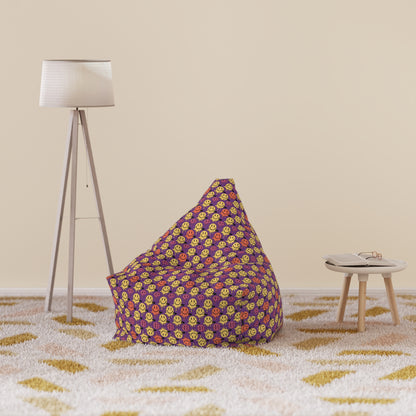 "Purple Melting Smiley" BEAN BAG CHAIR COVER