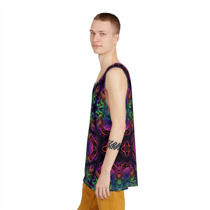 Cthulhu Kaleider men's tank top folded flat, showing the full kaleidoscope design.