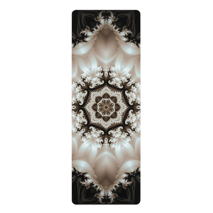 Back view of the 'Duality' yoga mat showing its natural rubber bottom surface.