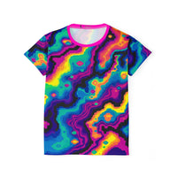 Front view of the Digiheat sport tee, showing the all-over print design.