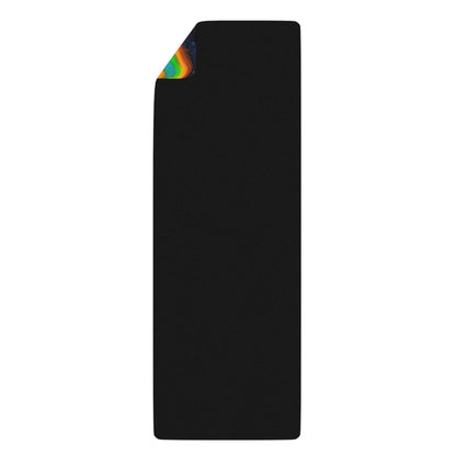 Close-up of the Psywirl yoga mat print detail showing the swirling color pattern
