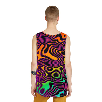 Front view of the Wild Cat tank top with the design printed edge to edge.