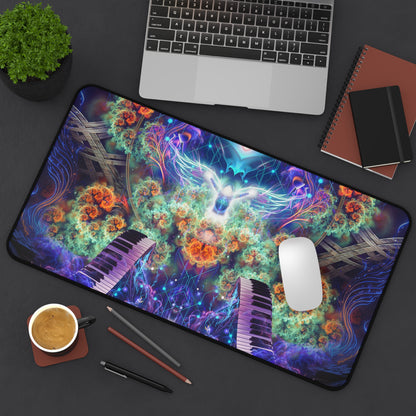 Magnus Opum desk mat rolled up to show its flexible surface