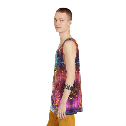 "Genesis" men's tank top, additional product photo showing the all-over print design.