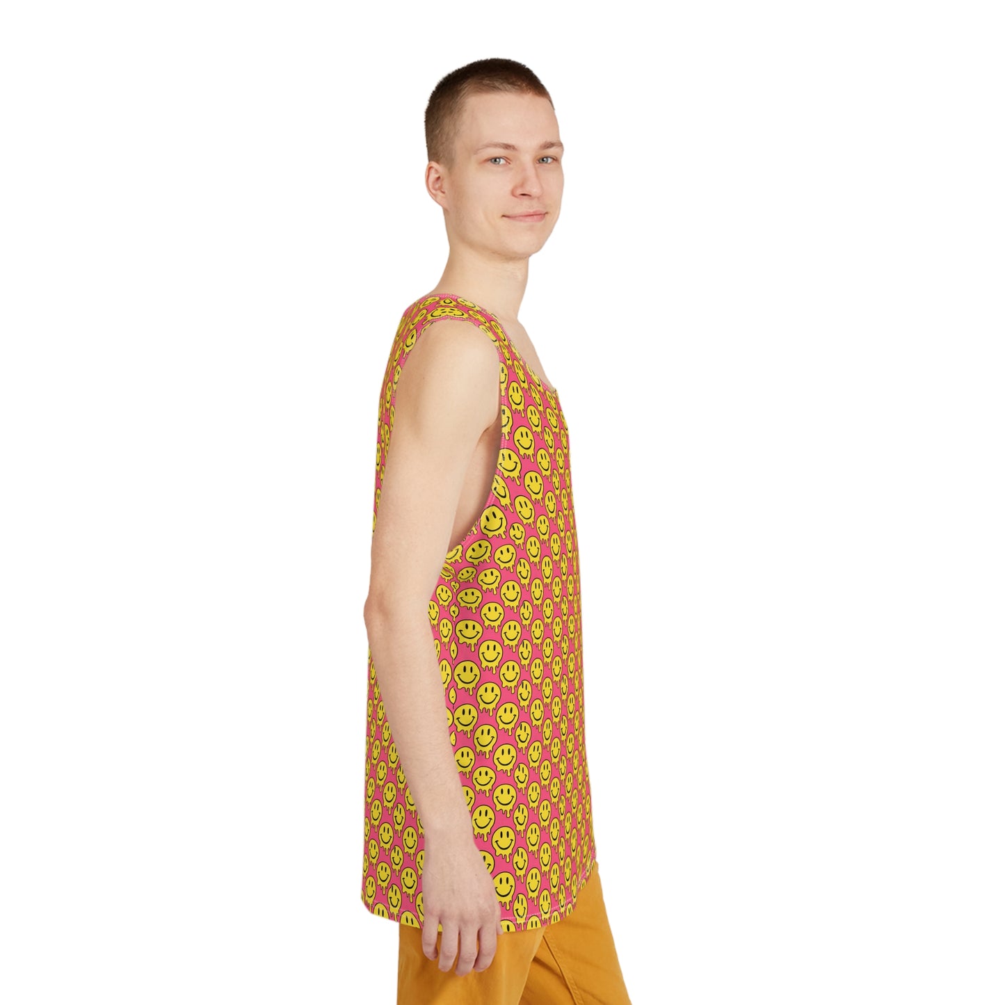 "Yellow and Pink Smiley Pattern" MEN'S TANK TOP
