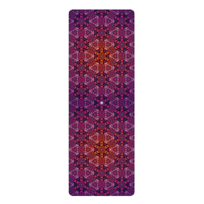Close-up of the Forged In Neon V2 yoga mat's microfiber suede top texture.