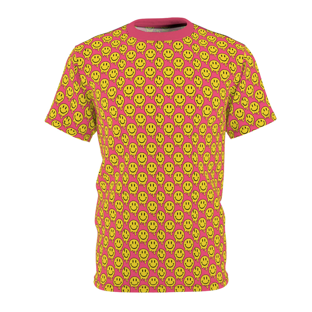 Yellow and Pink Smiley Pattern Premium Tee