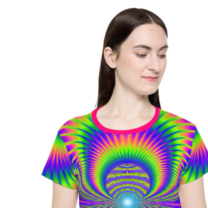 Flat lay photo of the Blast Off women's sport tee