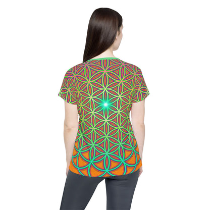 Side view of the "311 FOL" women's sport tee.
