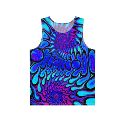 Product photo of the Night Groove men's tank top showing the full print.