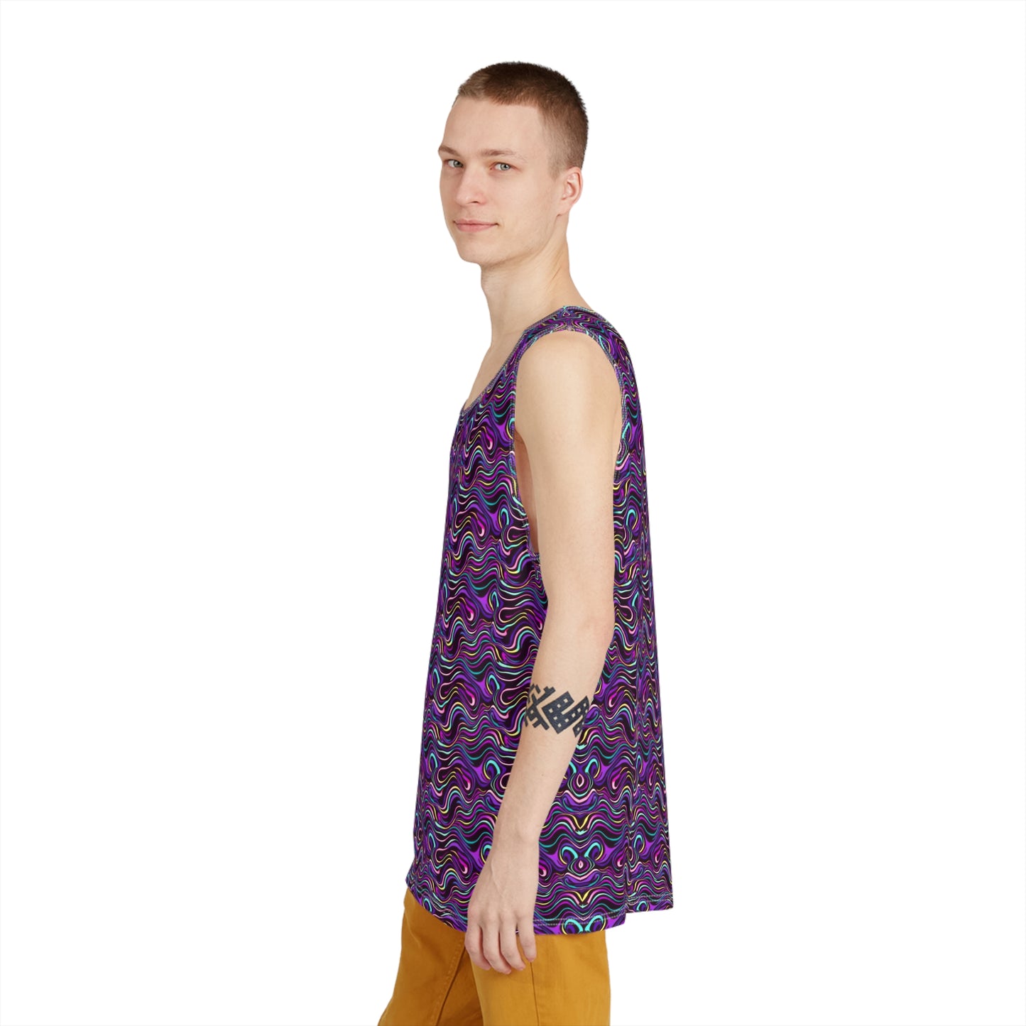 "Purple Liquid Pattern" MEN'S TANK TOP