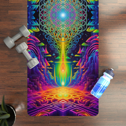 Close-up of the Maze of Life yoga mat print showing fine labyrinth detail.