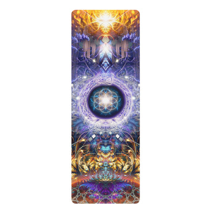 The Immortal Truth yoga mat surface, printed edge to edge with the design.