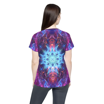 Side view of the "Angelic Force" women's sport tee.