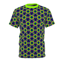 Flat lay of the Borealus Effect Lattice premium tee showing the full print design.