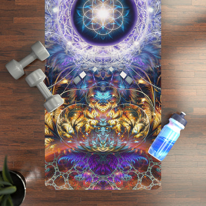 The Immortal Truth yoga mat design, shown printed edge to edge on the mat.