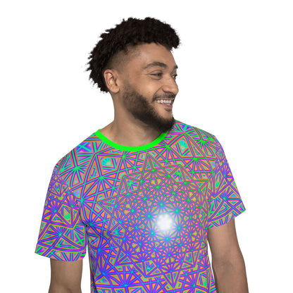 Back panel view of the "Flower of Tron" men's sport tee design.