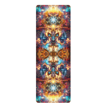 The Wanderers yoga mat surface, printed edge to edge with the design.