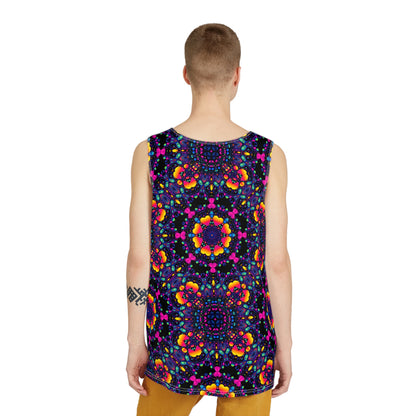 Back view of the 'Hearts Mandala Pattern' all-over-print men's tank top