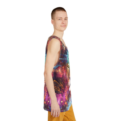"Genesis" men's tank top, additional product photo showing the all-over print design.