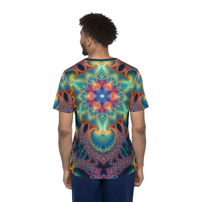 Flat lay of the men's sport tee showing the Free Your Mind print.